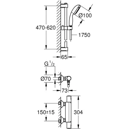Grohe QuickFix Thermostat-Brausebatterie Precision Startmit Brausegarnitur 6 Grohe QuickFix Thermostat-Brausebatterie Precision Startmit Brausegarnitur – Bild 4