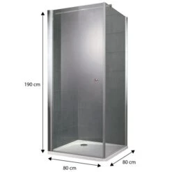 Schulte Duschkabine Drehtür Mit Seitenwand Youngline 190 Cm X 80 Cm -Badezimmer Zu Hause 157915 1