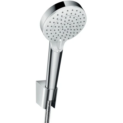 Hansgrohe Brausehalter-Set Crometta Vario Mit Brauseschlauch 160 Cm Weiß-Chrom 3 Hansgrohe Brausehalter-Set Crometta Vario Mit Brauseschlauch 160 Cm Weiß-Chrom