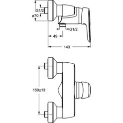 Ideal Standard Brausearmatur Ceramix Blue Aufputz Chrom 5 Ideal Standard Brausearmatur Ceramix Blue Aufputz Chrom -Badezimmer Zu Hause 188664 3049 2