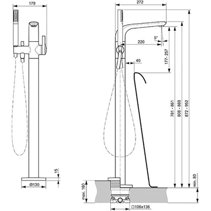 Ideal Standard Badearmatur Melange Chrom 8 Ideal Standard Badearmatur Melange Chrom – Bild 6