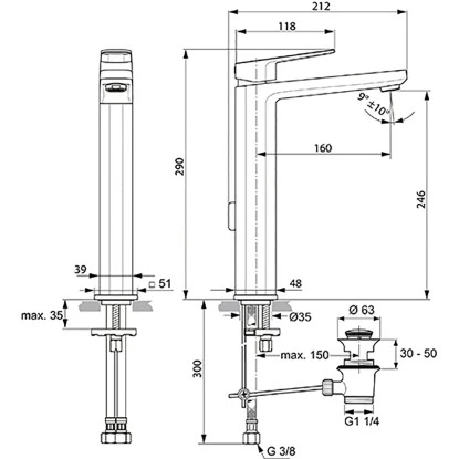 Ideal Standard Waschtischarmatur Tonic II Verlängerter Sockel Chrom 7 Ideal Standard Waschtischarmatur Tonic II Verlängerter Sockel Chrom – Bild 5