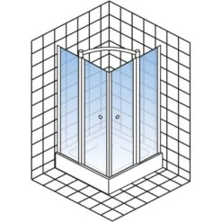 Schulte Eckeinstieg Mit Drehfalttür Garant Echtglas Chrom-Optik 90 Cm X 90 Cm -Badezimmer Zu Hause 32020 2053 4060991033902 5