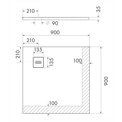Ottofond Duschwanne Nevis 90 Cm X 90 Cm Weiß 4 Ottofond Duschwanne Nevis 90 Cm X 90 Cm Weiß – Bild 2