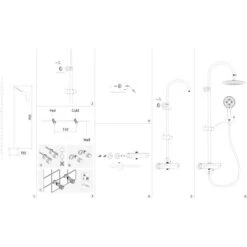 AquaSu Duschsystem Oblivio Mit Thermostat-Armatur 3 Strahlarten Chrom -Badezimmer Zu Hause 4006596723442 723442 87