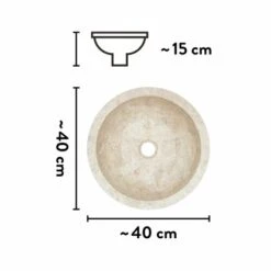 Baliv Aufsatzwaschbecken WBA-7040 Ø 40 Cm -Badezimmer Zu Hause 4007873411496 VM01 170621