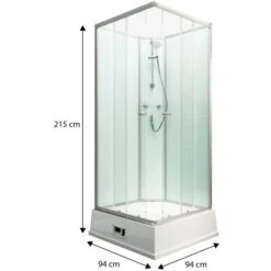 Schulte Komplettduschkabine Korfu II Mit Boiler Pumpe Alu-Natur Hellgrün -Badezimmer Zu Hause 4060991009792 2053 3 1