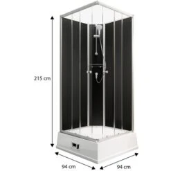 Schulte Komplettduschkabine Korfu II Mit Boiler Pumpe Alu-Natur Schwarz -Badezimmer Zu Hause 4060991009808 2053 3 1