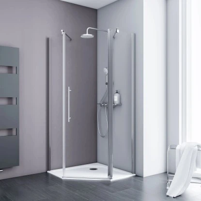 Schulte Fünfeckdusche Mit Drehtür Alexa Style 2.0 Chromoptik BxHxT 90x90x192 Cm 3 Schulte Fünfeckdusche Mit Drehtür Alexa Style 2.0 Chromoptik BxHxT 90x90x192 Cm