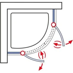 Schulte Runddusche Mit Drehtüren MasterClass BxTxH 80 X 80 X 200 Cm -Badezimmer Zu Hause 4060991028076 2053 03