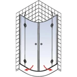 Schulte Runddusche Mit Drehtüren MasterClass BxTxH 80 X 80 X 200 Cm -Badezimmer Zu Hause 4060991028076 2053 04
