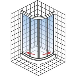 Schulte Runddusche II Kristall/Trend Aluminiumprofilen BxTxH 80 X 80 X 185 Cm -Badezimmer Zu Hause 4060991051180 2053 04