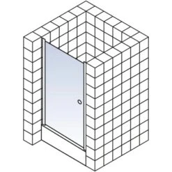 Schulte ExpressPlus Drehtür In Nische Garant Chromoptik Links 200x80cm -Badezimmer Zu Hause 4060991056109 2053 5