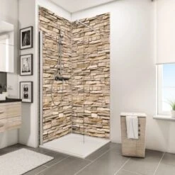 Schulte ExpressPlus DecoDesign Duschrückwand Dekor Stein Verbl. Hell 255x100 Cm -Badezimmer Zu Hause 4060991067952 Bild03