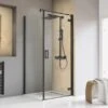Schulte Drehtür Toura R + Seitenwand Pendel Schwarz 200 X 100 X 100 Cm Klar Hell -Badezimmer Zu Hause 4060991070075 2053 1