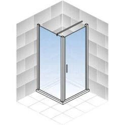 Schulte Drehtür Toura R + Seitenwand Pendel Schwarz 200 X 100 X 100 Cm Klar Hell -Badezimmer Zu Hause 4060991070075 2053 5