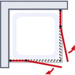Schulte Eckeinstieg 4-tlg. Toura Pendelbar Schwarz 200 X 90 X 90 Cm Klar Hell -Badezimmer Zu Hause 4060991070129 2053 5
