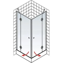 Schulte Eckeinstieg 4-tlg. Toura Pendelbar Schwarz 200 X 90 X 90 Cm Klar Hell -Badezimmer Zu Hause 4060991070129 2053 6