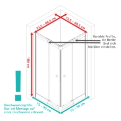 Schulte Eckeinstieg Mit Schiebetüren Sunny 180 Cm X 75-90 Cm Silber Klarglas -Badezimmer Zu Hause 4060991070167 2053 VM 01