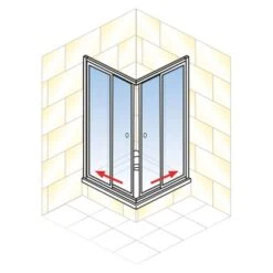Schulte Eckeinstieg Mit Schiebetüren Sunny 180 Cm X 75-90 Cm Silber Klarglas -Badezimmer Zu Hause 4060991070228 2053 AI 01