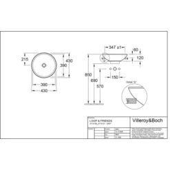 Villeroy & Boch Friends Halbeinbau-Waschbecken 43cm StarWhite M. ÜL CPlus 7 Villeroy & Boch Friends Halbeinbau-Waschbecken 43cm StarWhite M. ÜL CPlus -Badezimmer Zu Hause 4123 vbtz 411400 411401 5