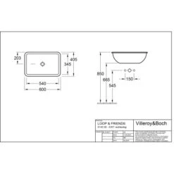 Villeroy & Boch Loop & Friends Einbauwaschbecken 60 Cm Pergamon Mit ÜL CPlus -Badezimmer Zu Hause 4123 vbtz 614500 614501 5 1