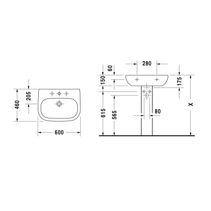 Duravit Waschbecken 60 Cm D-Code Weiß 5 Duravit Waschbecken 60 Cm D-Code Weiß – Bild 3