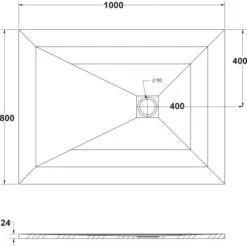 Ottofond Duschwanne Strato 100 Cm X 80 Cm X 2,4 Cm Weiß -Badezimmer Zu Hause 440896 3209 4