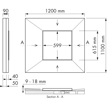 ESS Easy Drain Duschrinne DOT Square 61,5 X 61,5 Cm 6 ESS Easy Drain Duschrinne DOT Square 61,5 X 61,5 Cm – Bild 4