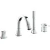 Grohe 4-Loch-Einhand-Wannenkombination Grandera Chrom -Badezimmer Zu Hause 518024 4520 19936000