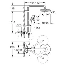Grohe Duschsystem Tempesta Cosmopolitan 210 Chrom Mit Thermostatbatterie 7 Grohe Duschsystem Tempesta Cosmopolitan 210 Chrom Mit Thermostatbatterie -Badezimmer Zu Hause 518667 4520 2072181