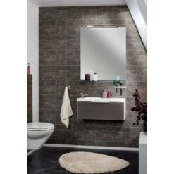 Fackelmann Design-Waschbecken 80 Cm Scera Slim Weiß -Badezimmer Zu Hause 5552 3254 sceraweissgrau 2