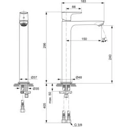 Ideal Standard Waschtischarmatur Connect Air Verl.Sockel O.Ablaufg. Silver Storm -Badezimmer Zu Hause 612358 3049 4