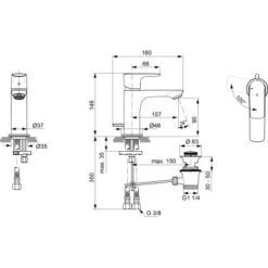 Ideal Standard Waschtischarmatur Connect Air Slim BlueStart Magnetic Grey 9 Ideal Standard Waschtischarmatur Connect Air Slim BlueStart Magnetic Grey -Badezimmer Zu Hause 612409 3049 4