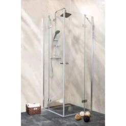 Sanotechnik Drehtür Symphony Anschlag Rechts 75 Cm X 195 Cm Klarglas -Badezimmer Zu Hause 6333 4633 BeispielEcklsung