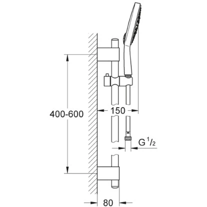Grohe Brausestangenset Power&Soul Cosmopolitan 160 4 Grohe Brausestangenset Power&Soul Cosmopolitan 160 – Bild 2