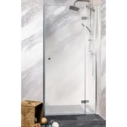 Sanotechnik Drehtür Symphony Anschlag Rechts 75 Cm X 195 Cm Klarglas -Badezimmer Zu Hause 776333 4633 BeispielNische