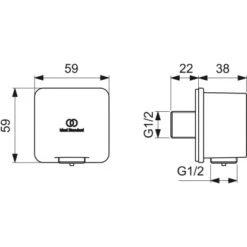 Ideal Standard Brauseschlauchanschluss Idealrain Atelier Chrom Eckig Aufputz -Badezimmer Zu Hause 887968 3049 12