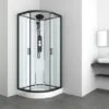 Sanotechnik Komplettdusche Epic Rund Schwarz 235 Cm X 90 Cm X 90 Cm