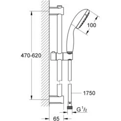 Grohe QuickFix Brausestangenset Vitalio Start 100 Chrom 7 Grohe QuickFix Brausestangenset Vitalio Start 100 Chrom -Badezimmer Zu Hause ausestangenset mazeichnung