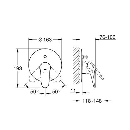 Grohe Einhand-Wannenarmatur Eurostyle Moonwhite 4 Grohe Einhand-Wannenarmatur Eurostyle Moonwhite – Bild 2